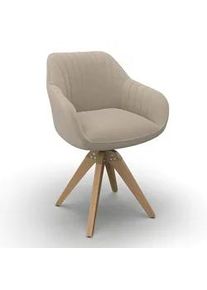 Armlehnstuhl Sally Beige Cord Gepolstert