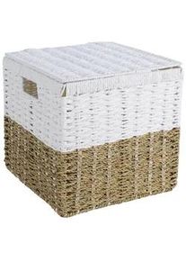 Korb Lena Naturfarben/Wei&szlig;