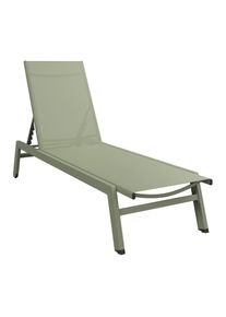 Ambia Garden Sonnenliege, Olivgr&uuml;n, Metall, Textil, 55x92x164 cm, R&uuml;ckenlehne verstellbar, Gartenm&ouml;bel, Balkonm&ouml;bel, Balkonliegen