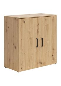 Kommode, Eiche Artisan, Kunststoff, 2 F&auml;cher, 80x83x40 cm, FSC Mix, Typenauswahl, Beim&ouml;bel erh&auml;ltlich, stehend, h&auml;ngend, Kleinm&ouml;bel, Kommoden, Kommoden