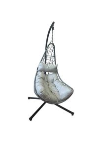 Acamp H&auml;ngesessel, Anthrazit, Grau, Dunkelgrau, Metall, Kunststoff, Uni, F&uuml;llung: Schaumstoff, Fleece,Schaumstoff, Fleece, 95x195 cm, wetterfest, Gartenm&ouml;bel, Gartenschaukeln, H&auml;ngesessel
