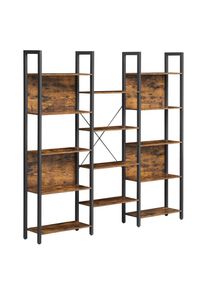 Boxxx Regal, Braun, Schwarz, Holzwerkstoff, Vintage, 14 F&auml;cher, 158x166x24 cm, Typenauswahl, Beim&ouml;bel erh&auml;ltlich, stehend, Holzm&ouml;bel, Wohnw&auml;nde Holz, Wohnwand Serien Holz