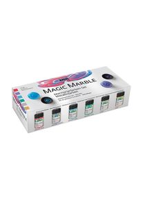 Fest&eacute;k k&eacute;szlet m&aacute;rv&aacute;nyoz&aacute;sra Kreul Magic Marble Metallic 6x20 ml