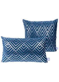 M&Ouml;BELIX M&ouml;belix , Blau, Silberfarben , Textil , F&uuml;llung: Polyester,Polyester , 30x45 cm , hochwertige Qualit&auml;t , Heimtextilien, Wohntextilien, Kissen, Zierkissen