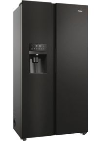Haier Side-by-Side "HSR5918DIPB", Energieeffizienz: D, silber (schwarz), B:90,8cm H:177,5cm T:65,9cm, K&uuml;hlschr&auml;nke, 178 cm hoch, 91 cm breit, Nutzinhalt: 511 Liter, Multi Airflow, Side-by-Side