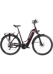 E-Bike KROSS "Trans Hybrid Prestige 630 28 Zoll lila - Shimano Mittelmotor" Gr. 56, lila (lila, schwarz), Elektrofahrr&auml;der, 56cm, 28 Zoll (71,12cm), E-Bike, SHIMANO 36 V/250 W DU-E6110, Mittelmotor