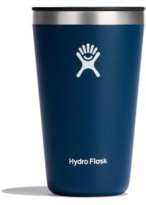 Thermobecher Hydro Flask "16 OZ All Around Tumbler Press-In Lid, 473 ml", lila (indigo), H:14,4cm &Oslash;:8,7cm, Edelstahl, Trinkgef&auml;&szlig;e, Thermobecher, Kompatibel mit Trinkhalmdeckel und verschlie&szlig;baren Eindr&uuml;ckdeckel