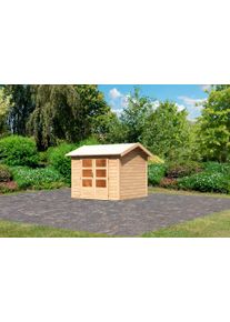 Gartenhaus Karibu "Traufberg 3", beige (naturbelassen), Holzwerkstoff, Gartenh&auml;user, Gartenhaus, naturbelassen