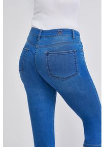 Caprijeans WONDERJEANS, Damen, Gr. 36, L&auml;nge 21, super stone blau, Denim/Jeans, Obermaterial: 87% Baumwolle, 9% Polyester, 4% Elasthan, ca. Mitte Wade, Jeans Caprijeans, Sommerhose mit Stretch