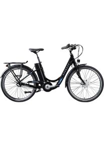 Z&uuml;ndapp E-Bike Z&Uuml;NDAPP "Green 2.7" Gr. 46, schwarz (schwarz, blau, schwarz), Elektrofahrr&auml;der, 46cm, 26 Zoll (66,04cm), E-Bike, Pedelec, Elektrofahrrad f&uuml;r Damen u. Herren