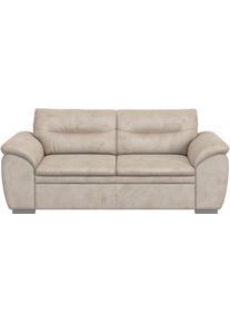 2,5-Sitzer COTTA "Leandra", beige, B:205cm H:88cm T:90cm, NaturLEDER: Bitte beachten Sie, dass Lederbez&uuml;ge mehr N&auml;hte aufweisen als Stoffbez&uuml;ge.;Kunstleder Softlux;NaturLEDER (echtes Rindsleder) Die R&uuml;ckseite bei Naturlederprodukten ist mit Spannstoff bezogen.;Luxus-Microfaser (100% Polyester), Sofas, 2 5-Sitzer, Polstergarnitur, auch als Set erh&auml;ltlich