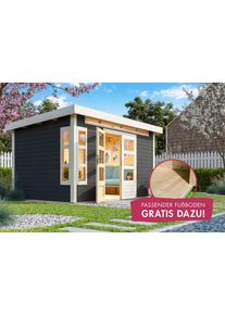 Gartenhaus Karibu "Kolimasee 7", grau (terragrau), Holzwerkstoff, Gartenh&auml;user, Gartenhaus, terragrau