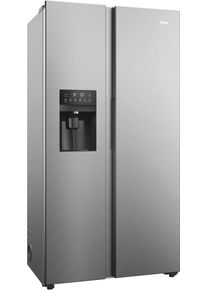 Haier Side-by-Side "HSR5918DIPB", Energieeffizienz: D, silber (silberfarben), B:90,8cm H:177,5cm T:65,9cm, K&uuml;hlschr&auml;nke, 178 cm hoch, 91 cm breit, Nutzinhalt: 511 Liter, Extrem leise, Side-by-Side