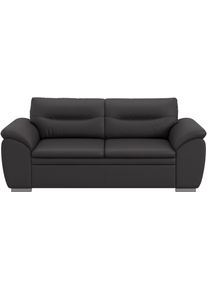 2,5-Sitzer COTTA "Leandra", grau, B:205cm H:88cm T:90cm, NaturLEDER: Bitte beachten Sie, dass Lederbez&uuml;ge mehr N&auml;hte aufweisen als Stoffbez&uuml;ge.;Kunstleder Softlux;NaturLEDER (echtes Rindsleder) Die R&uuml;ckseite bei Naturlederprodukten ist mit Spannstoff bezogen.;Luxus-Microfaser (100% Polyester), Sofas, 2 5-Sitzer, Polstergarnitur, auch als Set erh&auml;ltlich