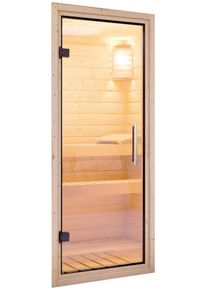Saunat&uuml;r Karibu "T&uuml;rpaket 68 mm", transparent (klarglas), B:65,6cm, Glas, Massivholz, T&uuml;ren, Saunat&uuml;r, Klarglast&uuml;r