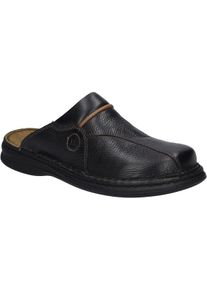 Hausschuh Josef Seibel "Klaus", Herren, Gr. 43, schwarz (schwarz, cognac), Obermaterial: 100% Sonstiges Material (Ananasfaser) AM_PF ., Schuhe Hausschuh