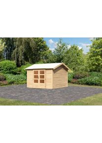 Gartenhaus Karibu "Traufberg 7", beige (naturbelassen), Holzwerkstoff, Gartenh&auml;user, Gartenhaus, naturbelassen