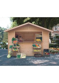 Gartenhaus Karibu "Verkaufshaus 2 naturbelassen", beige (naturbelassen), Holzwerkstoff, Gartenh&auml;user, Gartenhaus, aus hochwertiger nordischer Fichte