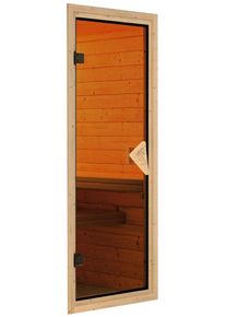 Saunat&uuml;r Karibu "T&uuml;rpaket 68 mm Sauna bronze", braun (bronziert), B:65,5cm, Glas, Massivholz, T&uuml;ren, Saunat&uuml;r