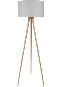 OTTO HOME Stehlampe "Torell - Dreibein Stehleuchte", beige (hellgrau, leinen), 1, &Oslash; 45cm H: 152cm, 1 Stk., Leuchten, Textil, Dreibein Holz, exkl. LM E27, Leinen oder Cord, Textilschirm, Stehlampe