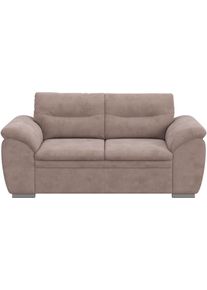 2-Sitzer COTTA "Leandra", schlamm, B:185cm H:88cm T:90cm, Kunstleder Softlux;NaturLEDER (echtes Rindsleder) Die R&uuml;ckseite bei Naturlederprodukten ist mit Spannstoff bezogen.;Luxus-Microfaser (100% Polyester);NaturLEDER: Bitte beachten Sie, dass Lederbez&uuml;ge mehr N&auml;hte aufweisen als Stoffbez&uuml;ge., Sofas, 2-Sitzer, Polstergarnitur, auch als Set erh&auml;ltlich