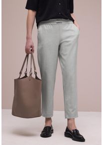 Stoffhose Street One "Style Bonny", Herren, Gr. 46, L&auml;nge 28, erdgrau meliert, Web, Obermaterial: 64% Viskose, 31% Polyester, 5% Elasthan, meliert, loose fit lang, Hosen Stoffhose, mit Schnalle