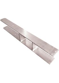 H-Pfostenanker Karibu, silber (silberfarben), B/H/T: 60cm, Stahl, Bodenanker, H-Pfostenanker