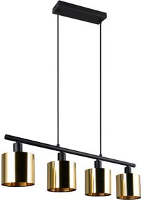 REALITY LEUCHTEN Pendelleuchte "JASON, H&auml;ngelampe Esszimmerlampe, 4-flammig, exkl. 4xE14 max 10W", gold (goldfarben), 4, &Oslash; 12cm H: 150cm, 1 Stk., Leuchten, h&ouml;henverstellbar max 150cm, mit semi-transparenten Kunststoff-Schirmen, Pendelleuchte