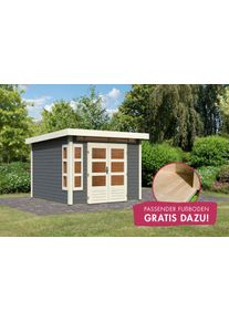 Gartenhaus Karibu "Kolimasee 6", grau (terragrau), Holzwerkstoff, Gartenh&auml;user, Gartenhaus, terragrau
