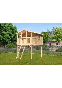 Spielturm Akubi "Unfug", beige (natur), Spielt&uuml;rme, KinderB:155cm H:309cm T:198cm, Holzwerkstoff, Spielturm, BxTxH: 155x198x309 cm, B:155cm H:309cm T:198cm