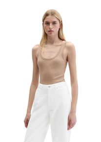 Marc O'Polo Tanktop MARC O'POLO, Damen, Gr. XL, sandpaper, Rippware, Obermaterial: 97% Baumwolle, 3% Elasthan, slim fit, Rundhals, Tops Tanktop, slim fit, aus elastischem Rippjersey