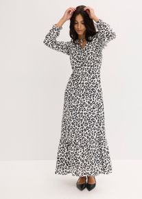 Maxikleid aus reiner Viskose, wei&szlig;, Gr&ouml;&szlig;e 48, bonprix