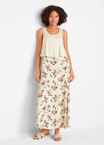 Shirt-Maxikleid aus feiner Viskose, beige, Gr&ouml;&szlig;e 56/58 (3XL), Viskose, bonprix