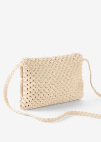 Makramee Umh&auml;ngetasche, beige, Gr&ouml;&szlig;e 19x27 cm, mit Baumwolle, bonprix