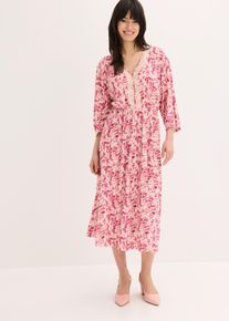 Jerseykleid mit Spitze, pink, Gr&ouml;&szlig;e 48/50 (XL), bonprix