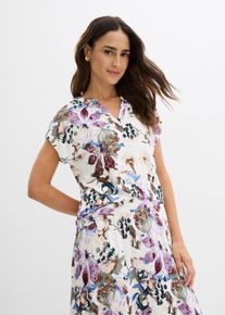 Kurzam-Tunika aus flie&szlig;ender Viskose, beige, Gr&ouml;&szlig;e 44/46 (L), bonprix