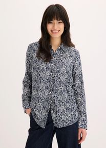 Bluse aus feinem Viskose-Mix, blau, Gr&ouml;&szlig;e 54, bonprix