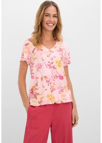 Shirt mit Bl&uuml;ten Print, rosa, Gr&ouml;&szlig;e 52/54 (XXL), bonprix