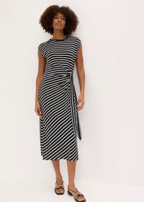 Jerseykleid mit Drapierung, schwarz, Gr&ouml;&szlig;e 44/46 (L), bonprix