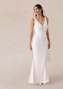 Brautkleid mit Paillettenstickerei, wei&szlig;, Gr&ouml;&szlig;e 50, bonprix