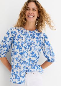 Bluse aus reiner Baumwolle, wei&szlig;, Gr&ouml;&szlig;e 54, 100% Baumwolle, bonprix