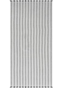 Strandtuch Egeria "Pestemal", grau (dunkelgrau), B:80cm L:180cm, gewebte Ware, Obermaterial: 65% Baumwolle, 20% Polyester, 15% Viskose, Handt&uuml;cher, Strandtuch, 80x180 cm, mit Fransen