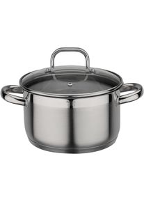 Fleischtopf GSW "Fogo", silber (edelstahlfarben), H:11,5cm &Oslash;:20cm, T&ouml;pfe, Fleischtopf, Induktion