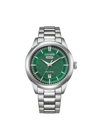 Solaruhr Citizen "Eco-Drive Classic ( C7 Design)", silberfarben, gr&uuml;n, Armbanduhren, Damen, Solaruhr, Armbanduhr, Herrenuhr, Edelstahlarmband, analog, Big Date