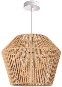 Paco Home Pendelleuchte "Pinto", beige (natur, wei&szlig;), 1, &Oslash; 33cm H: 27cm, Leuchten, Deckenlampe aus Aluminium und Papier, &Oslash; Schirm ca. 33 cm, Fassung E27, Pendelleuchte