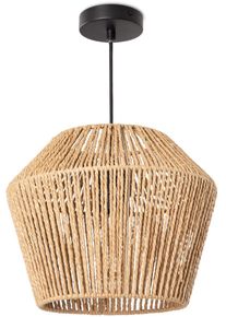 Paco Home Pendelleuchte "Pinto", beige (natur, schwarz), 1, &Oslash; 33cm H: 27cm, Leuchten, Deckenlampe aus Aluminium und Papier, &Oslash; Schirm ca. 33 cm, Fassung E27, Pendelleuchte