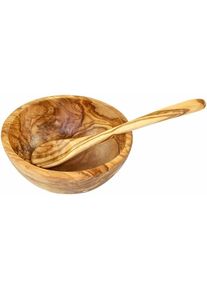 M&uuml;slischale OLIVENHOLZ-ERLEBEN "rund aus edlem naturbelassenem Olivenholz", braun, H:6cm &Oslash;:14cm, Massivholz, Sch&uuml;sseln, M&uuml;slischale, Einzigartige Maserung, geschmacksneutral, leichte Reinigung
