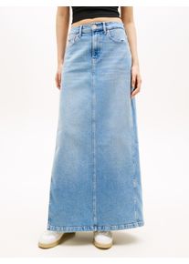 Jeansrock Tommy Jeans "CLAIRE MAXI SKIRT BJ8131", Damen, Gr. M (38), denim medium, Denim/Jeans, Obermaterial: 81% Baumwolle, 18% Lyocell, 1% Elasthan, unifarben, regular fit lang, R&ouml;cke Jeansrock, mit hohem Bund und Seitenschlitz