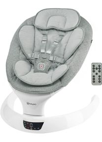 Babywippe BABYGO "Swing", Baby, grau, Aluminium, Polyester, Babywippen Babywippe, mit Fernbedienung, Musik, Schaukelfunktion