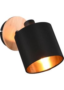 REALITY LEUCHTEN Deckenstrahler "Tommy", braun (holzfarben), 1, H: 18,5cm, 1 Stk., Leuchten, 1er Spot Holzoptik schwenkbar, Wand-& Deckenmontage exkl 1xE14 max 28W, Deckenstrahler